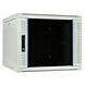 9U witte wandkast met glazen deur 600x600x500mm (BxDxH)