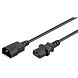 Netsnoer, Recht C14 male naar recht C14 female, Ratio, 2m, Zwart