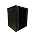 15U wandkast met glazen deur - geperforeerde zijpanelen 600x600x770mm (BxDxH)