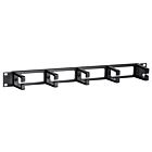 1U 5 voudige rangeerpaneel - kabelhouder 19 inch, plastic, zwart