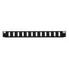 Glasvezel paneel 1U 19 inch, 12x SC duplex, Baselink, zwart