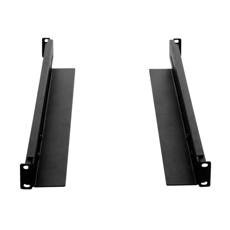 Verstelbare L-steunpaneel horizontaal, voor de directe montage op 19" kolom, 800-1000mm diep, Max. 15kg. 2 stuks/set