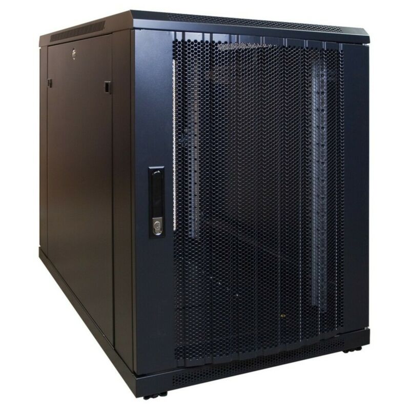 15U mini patchkast met geperforeerde deur 600x1000x860mm (BxDxH)