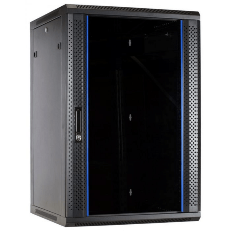 27U wandkast met glazen deur 600x600x1300mm (BxDxH)
