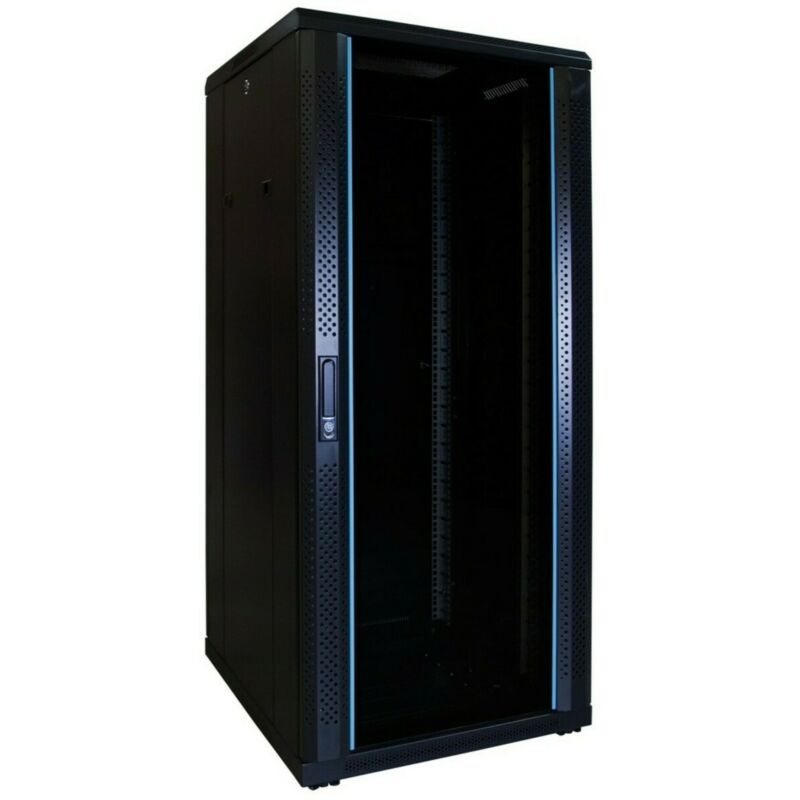 27U patchkast met glazen deur 600x600x1400mm (BxDxH)