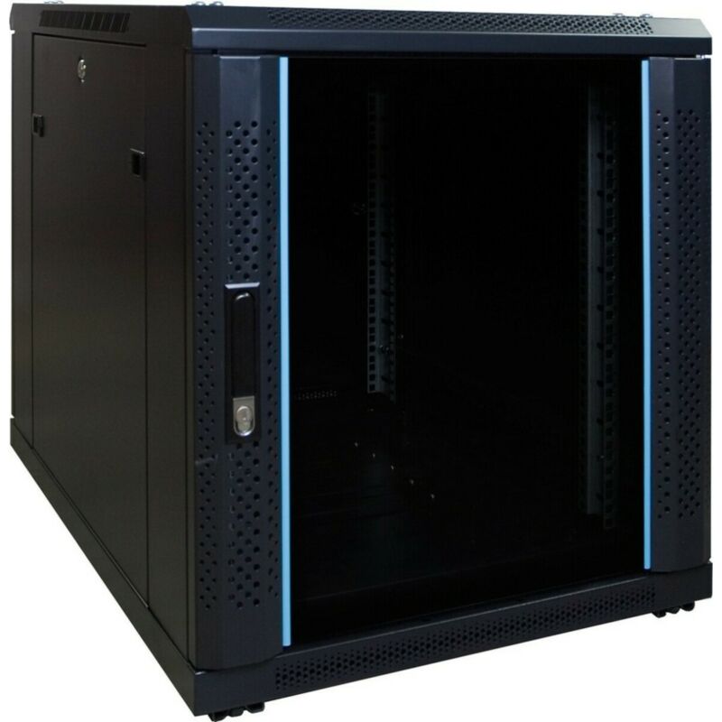 12U mini patchkast met glazen deur 600x800x720mm (BxDxH)