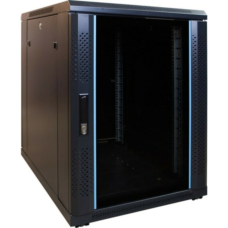 15U mini patchkast met glazen deur 600x600x860mm (BxDxH)