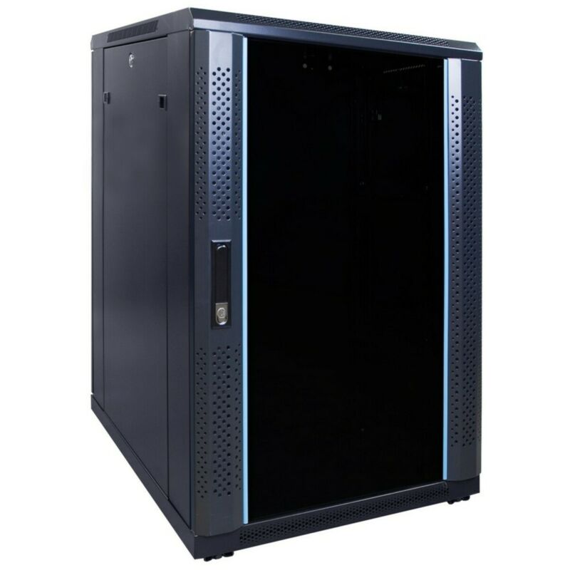 18U patchkast met glazen deur 600x800x1000mm (BxDxH)