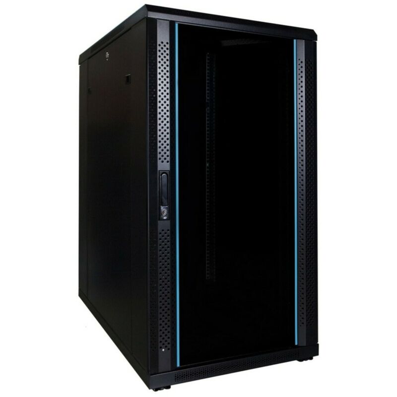 22U patchkast met glazen deur 600x800x1200mm (BxDxH)