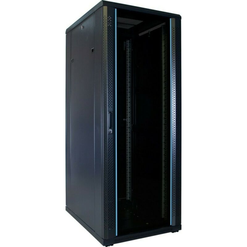 32U patchkast met glazen deur 600x800x1600mm (BxDxH)