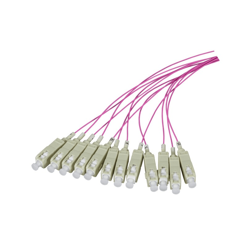 OM4 glasvezel pigtail paars SC - 12 stuks