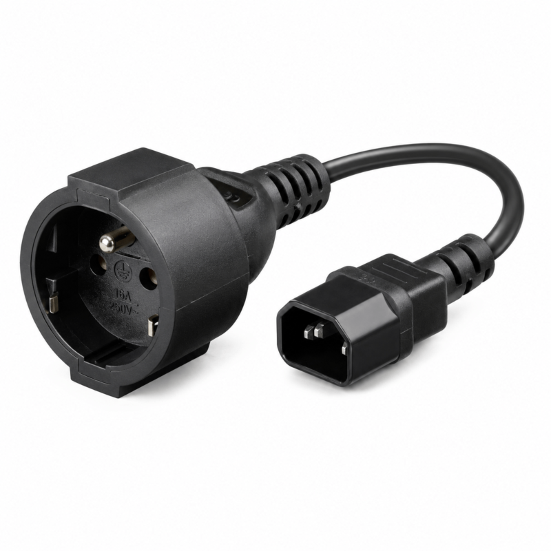 Stroomkabel AC plug naar C14 Type E 0,15m verloop - Penaarde