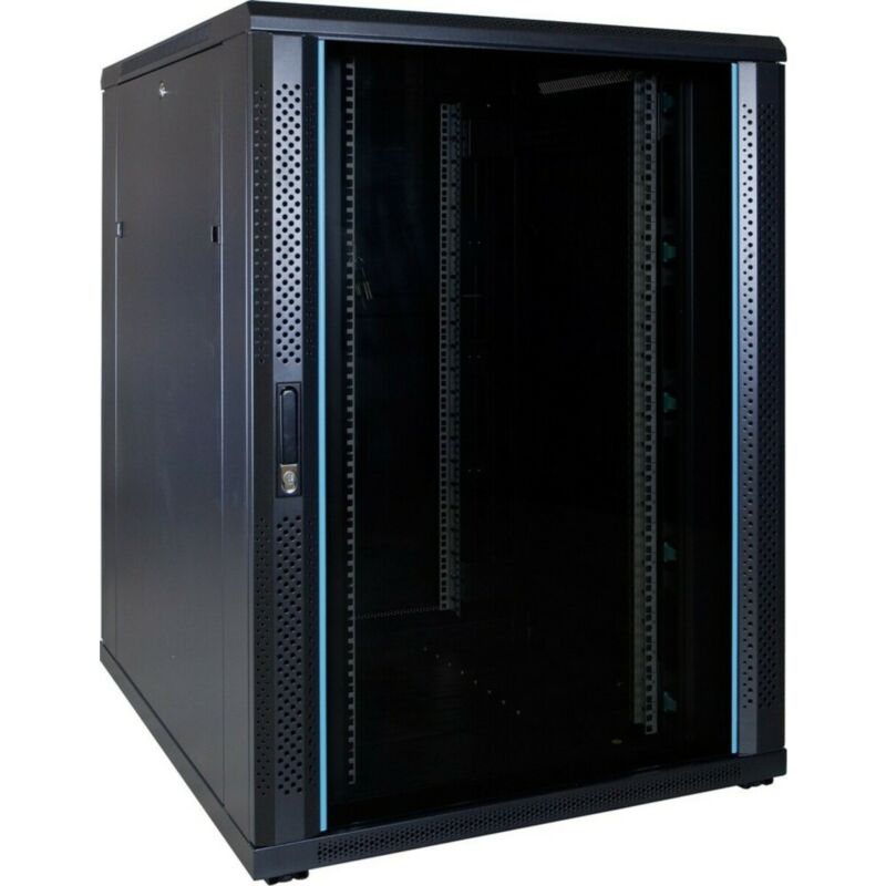 22U patchkast met glazen deur 800x1000x1200mm (BxDxH)