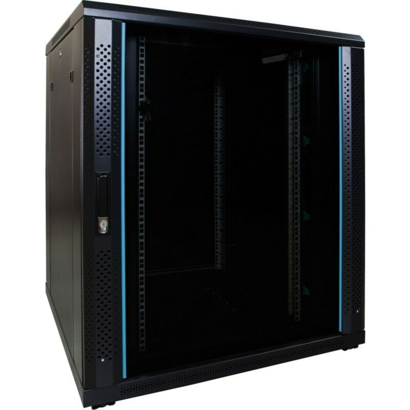 18U patchkast met glazen deur 800x800x1000mm (BxDxH)
