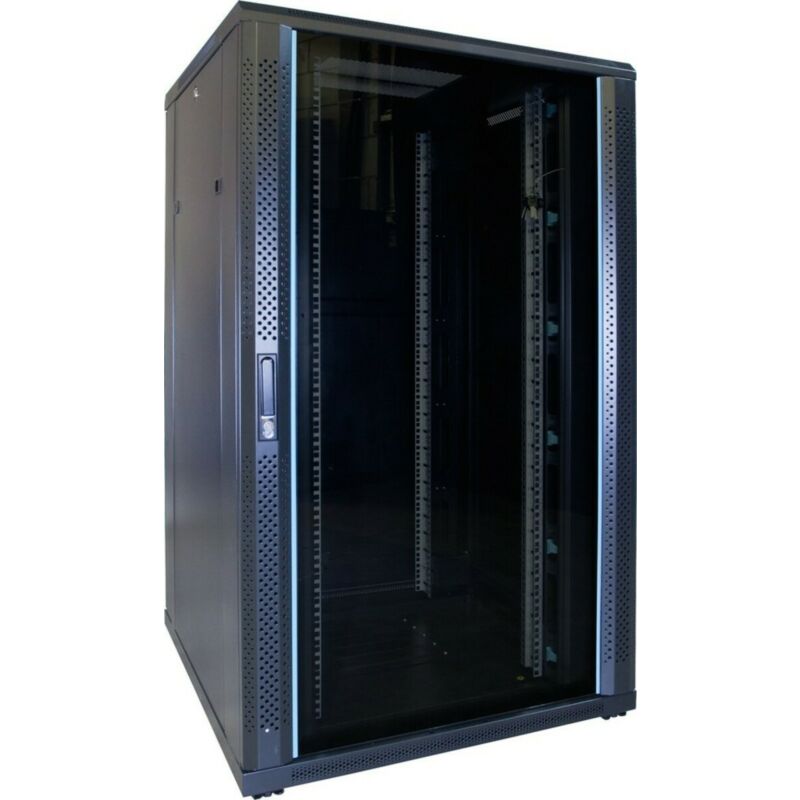 27U patchkast met glazen deur 800x800x1400mm (BxDxH)