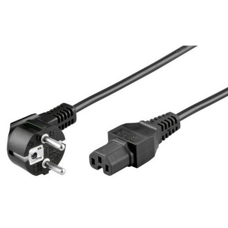 (Cisco) Netsnoer, Haaks schuko male naar C15, Basic, 2m, Zwart
