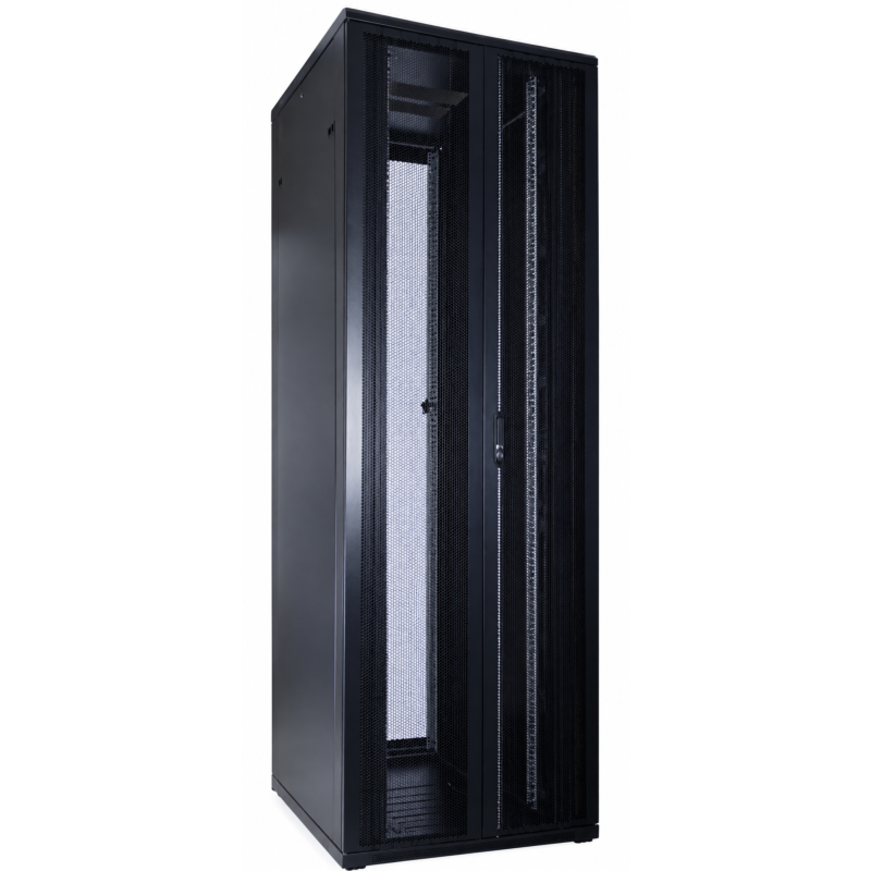 47U patchkast met dubbele geperforeerde voor- en achterdeur 800x1000x2200mm (BxDxH)