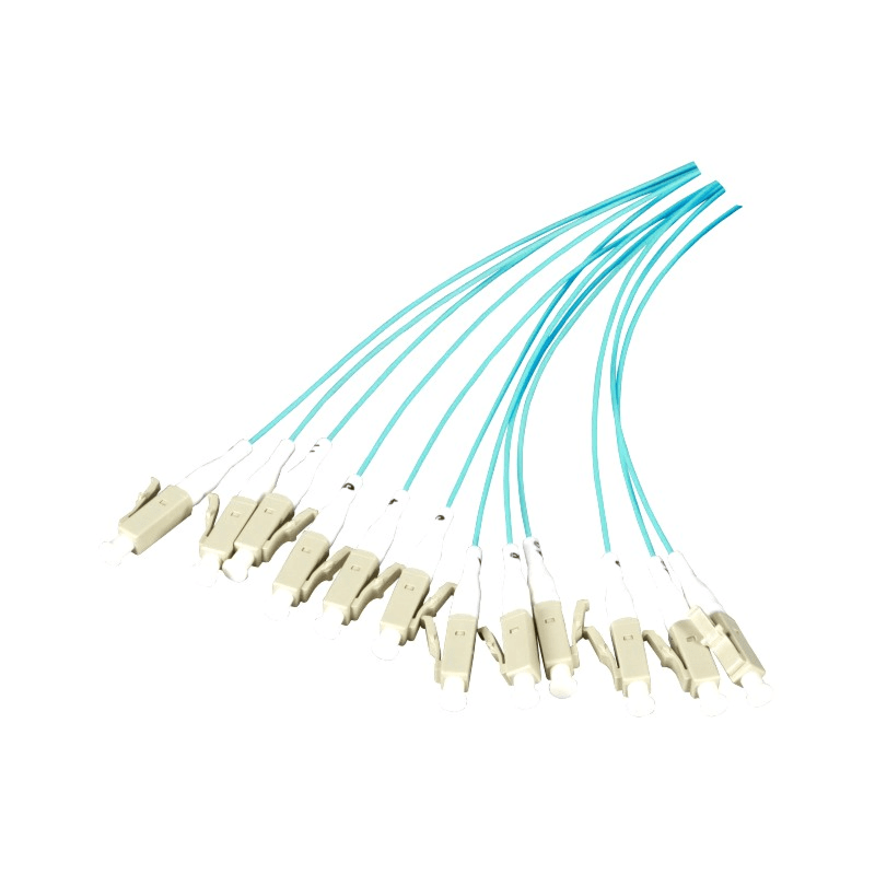 OM3 glasvezel pigtail turquoise LC - 12 stuks