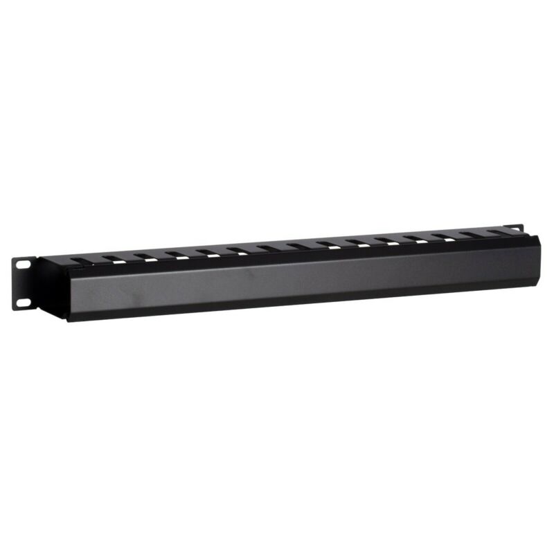 1U 10 voudig rangeerpaneel - kabelhouder 19 inch, zwart