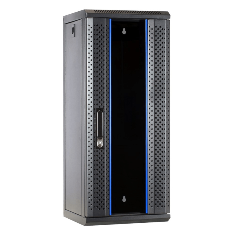10 inch 15U patchkast met glazen deur 312x310x752mm (BxDxH)