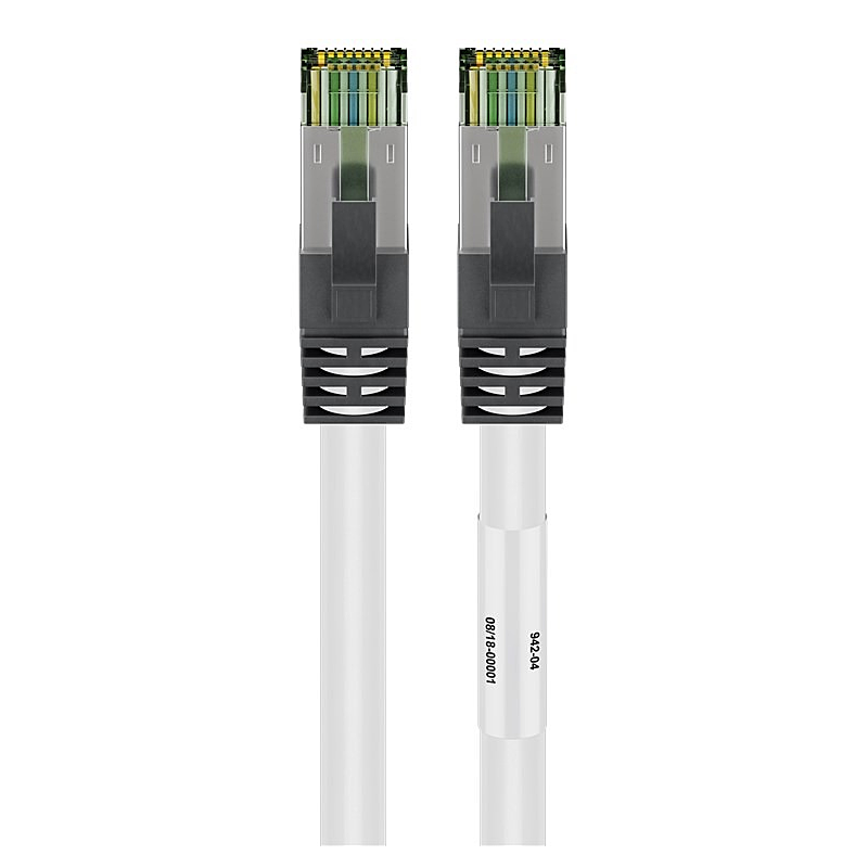 Cat8 S/FTP (PIMF) patchkabel 0,25m wit