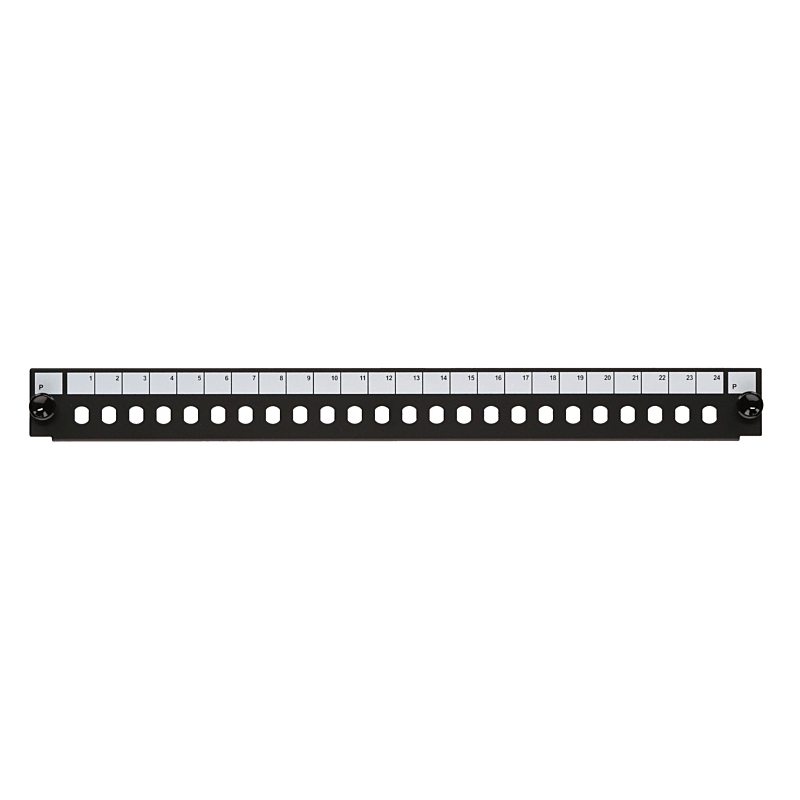 Front ST 24 poorts zwart simplex voor universele glasvezel lade