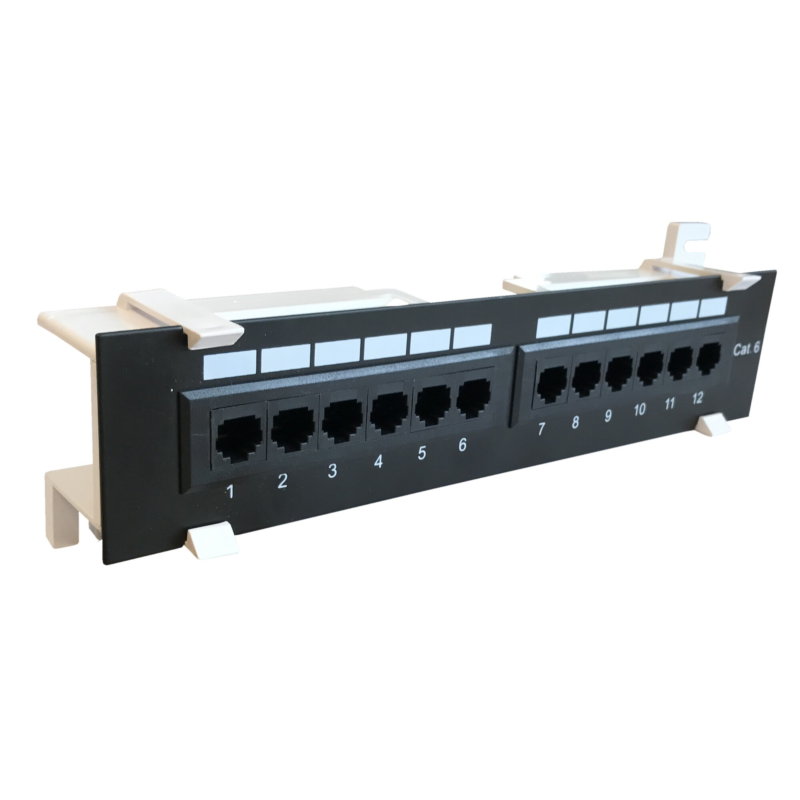 Wallmount patchpanel Cat6 UTP - 12 poorts