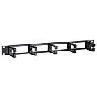 1U 5 voudige rangeerpaneel - kabelhouder 19 inch, plastic, zwart