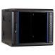 9U wandkast (kantelbaar) met glazen deur 600x600x500mm (BxDxH)