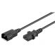 Netsnoer, Recht C14 male naar recht C14 female, Ratio, 1.5m, Zwart