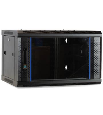 4U wandkast met glazen deur 600x450x280mm (BxDxH)