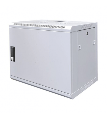 9U witte wandkast met metalen deur 600x450x500mm (BxDxH)