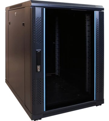 15U mini patchkast met glazen deur 600x800x860mm (BxDxH)