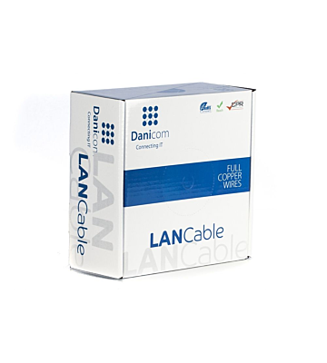 DANICOM CAT6A FTP 50m Buitenkabel op rol stug -  PE (Fca)