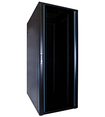 47U patchkast met glazen deur 800x1200x2200mm (BxDxH)