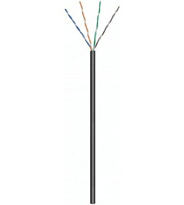 CAT6 U/UTP 50m buitenkabel op rol stug zwart CCA