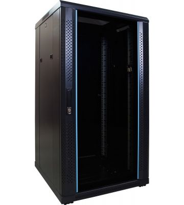 22U patchkast met glazen deur 600x600x1200mm (BxDxH)