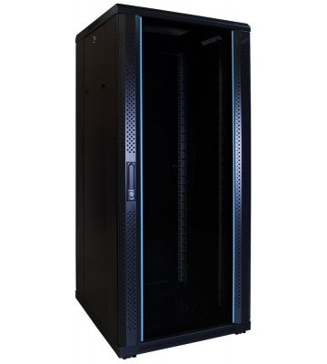 27U Patchkast - 19'' met glazen voordeur, (BxDxH) 600x600x1400mm