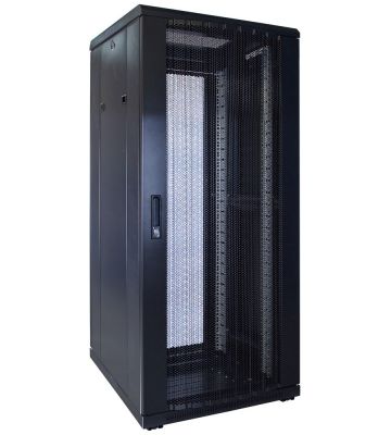 27U patchkast - 19'' met stalen geperforeerde deuren, (BxDxH) 600x600x1400mm