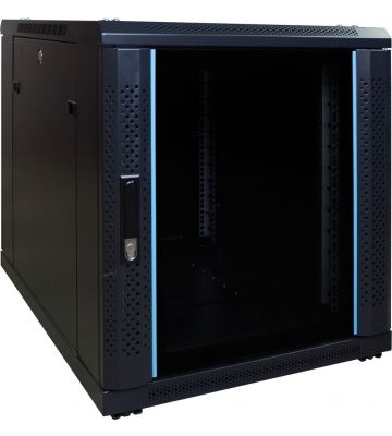 12U mini patchkast met glazen deur 600x600x720mm (BxDxH)
