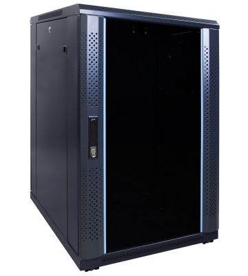 18U patchkast met glazen deur 600x800x1000mm (BxDxH)