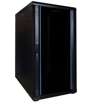 22U patchkast met glazen deur 600x800x1200mm (BxDxH)