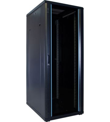 32U patchkast met glazen deur 600x800x1600mm (BxDxH)