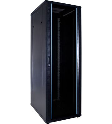 37U patchkast met glazen deur 600x800x1800mm (BxDxH)