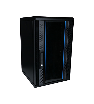 10 inch 12U patchkast met glazen deur 370x450x618mm (BxDxH)