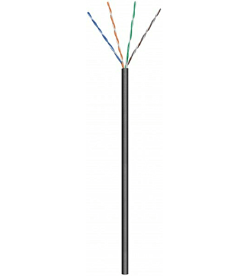 CAT6 U/UTP 305m buitenkabel op rol stug zwart CCA