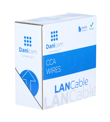 CAT6 S/FTP 50m kabel op rol soepel grijs CCA