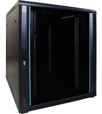 18U patchkast met glazen deur 800x1000x1000mm (BxDxH)