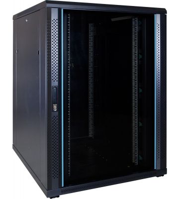 22U patchkast met glazen deur 800x1000x1200mm (BxDxH)