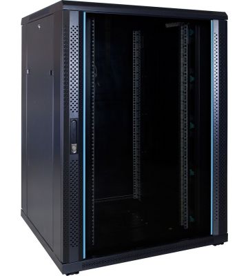 22U patchkast met glazen deur 800x800x1200mm (BxDxH)